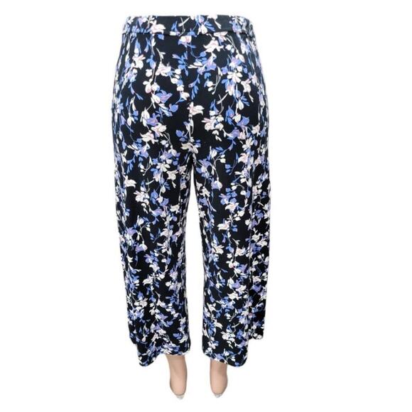 J. Jill Women's Wearever Double Face Jersey Floral Print Wide Leg Cropped Pants - Picture 7 of 12